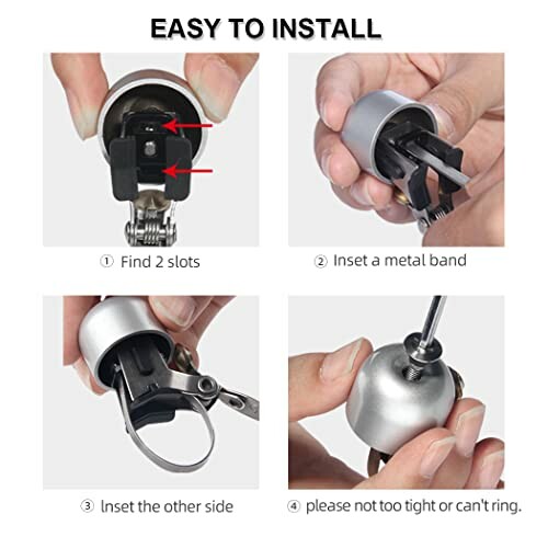 Step-by-step instructions for installing a bicycle bell.