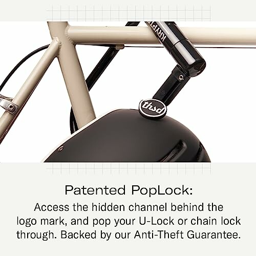 Bike frame with patented PopLock for anti-theft protection.