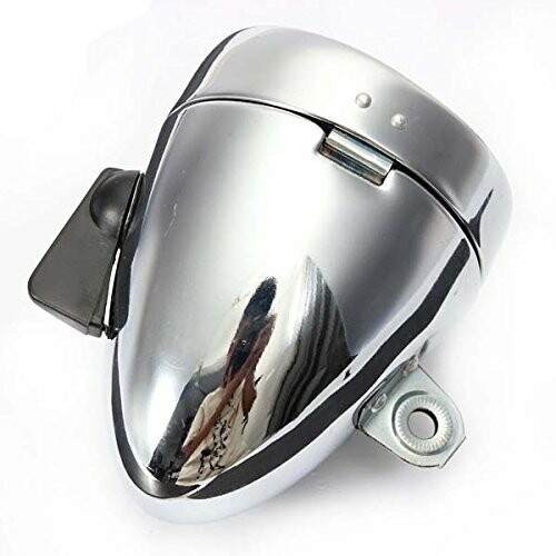 Chrome vintage bicycle headlight with mounting bracket