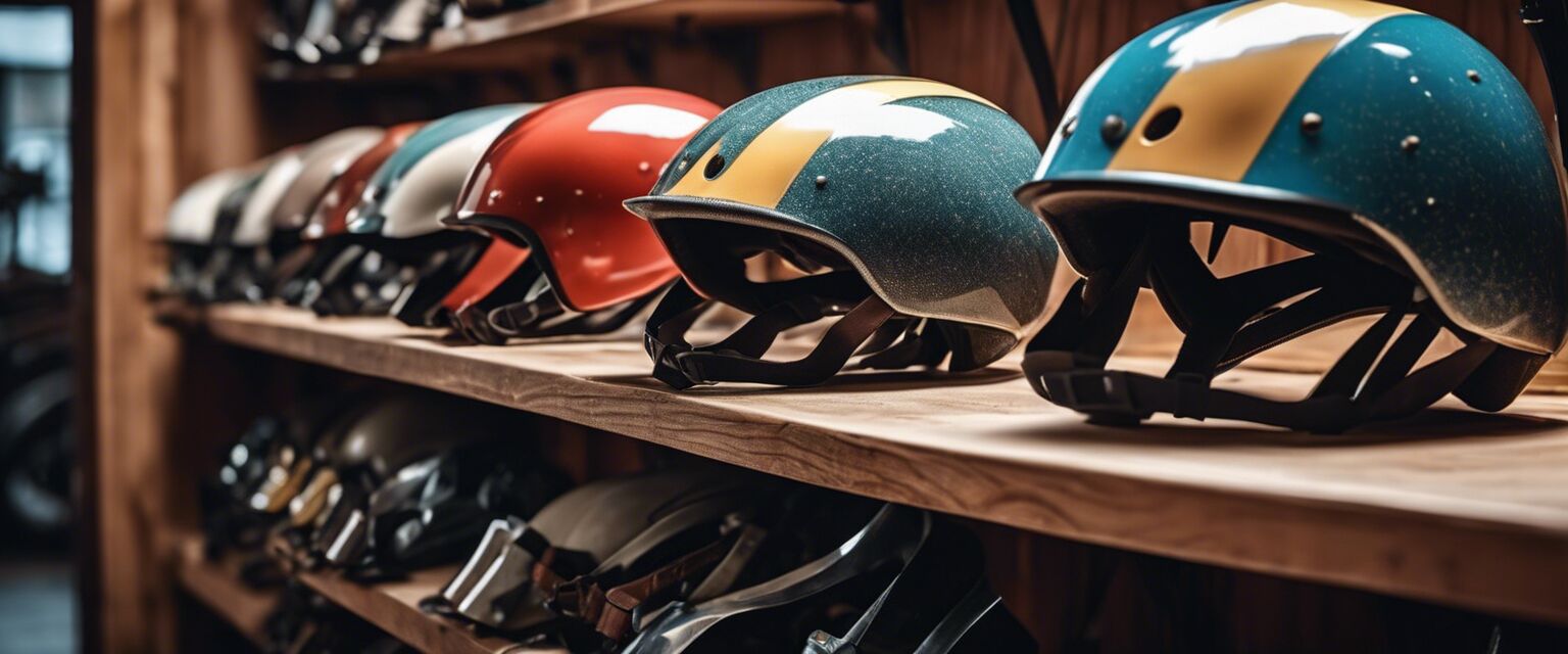 Vintage bike helmets collection