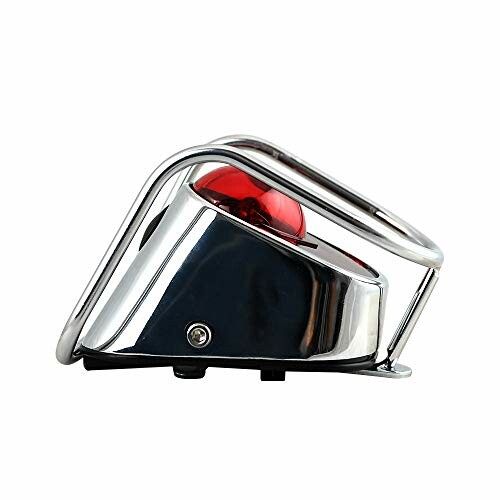 Chrome vintage motorcycle tail light with red lens